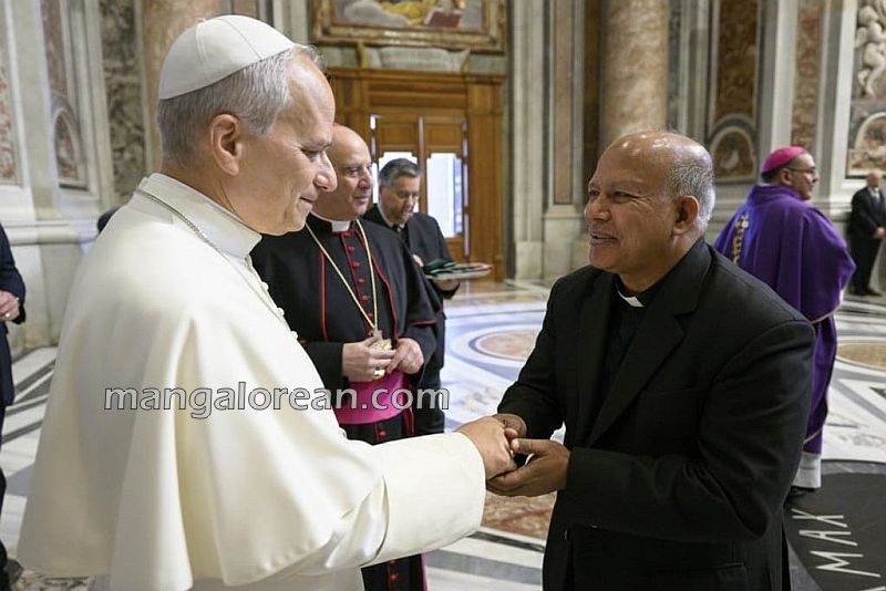 Prof. Edmund Frank of St Aloysius University meets Pope Leo XIV with the Indian Prison Ministry Delegation at Vatican