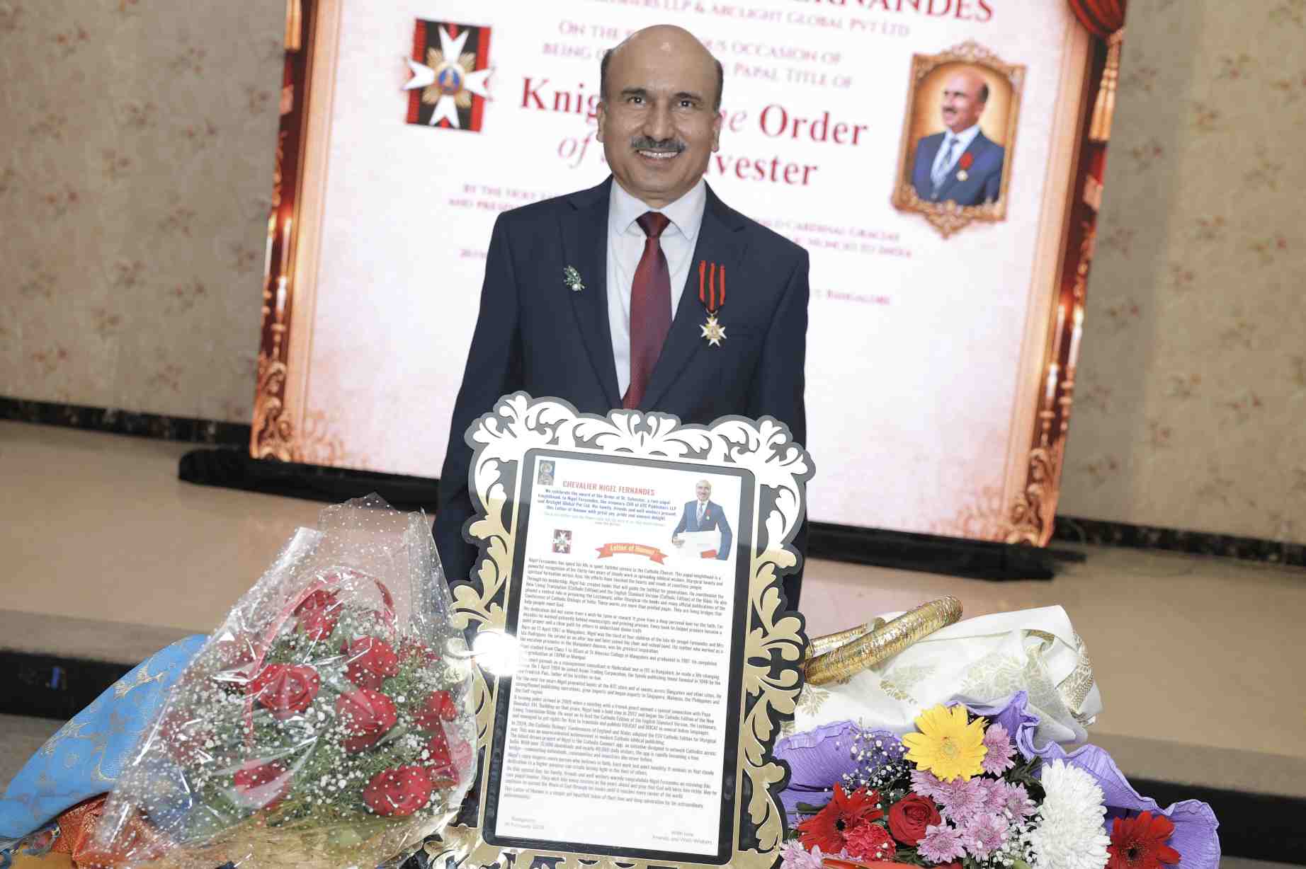 Bangalore Publisher Receives Rare Papal Knighthood
