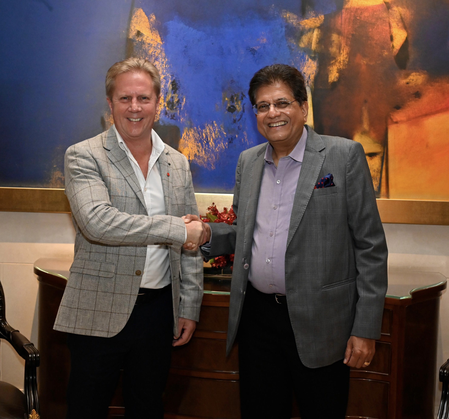 Piyush Goyal welcomes Todd McClay ahead of India-New Zealand FTA signing on April 27